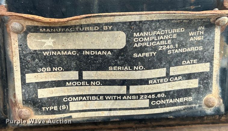 image for item EG0559 2015 Mack Granite GU533 roll-off container truck