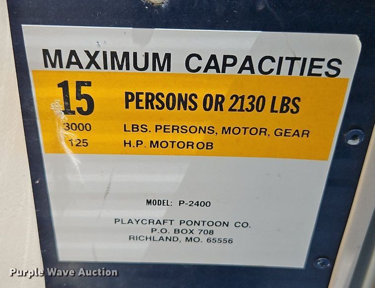 image for item EI3976 2012 Play Craft Clipper 2400 pontoon boat