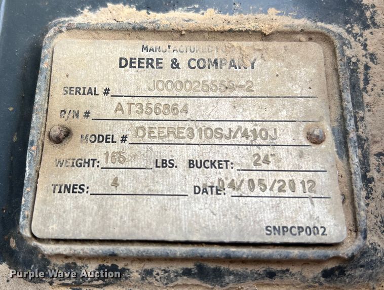 image for item EJ2843 2012 John Deere  310SK backhoe