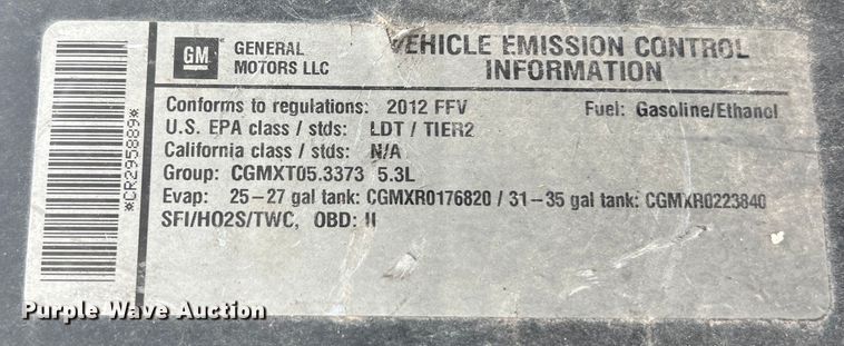 image for item EJ2844 2012 Chevrolet  Tahoe Police SUV