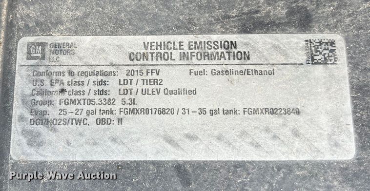 image for item EJ2847 2015 Chevrolet  Tahoe Police SUV