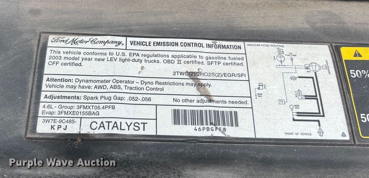 image for item EJ2849 2003 Ford F150 pickup truck