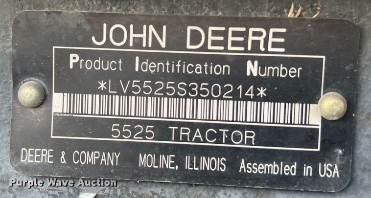 image for item EJ2850 2007 John Deere  5525 tractor