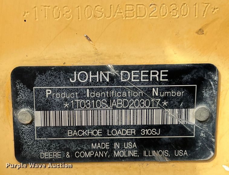 image for item EJ2851 2011 John Deere  310SJ backhoe