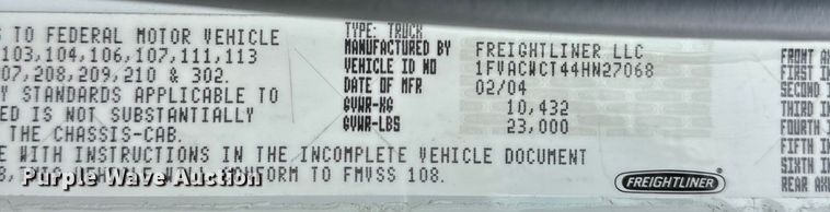 image for item EJ4452 2004 Freightliner  Business Class M2 ambulance