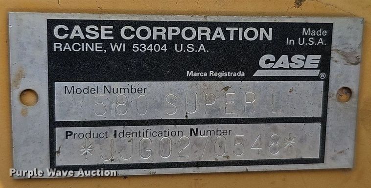 image for item EJ5778 1999 Case  580 Super L backhoe