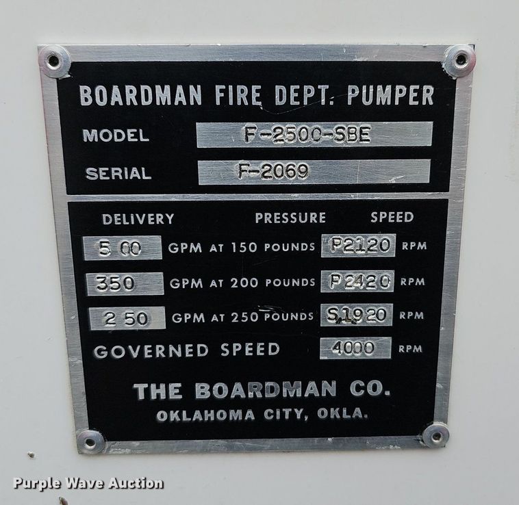 image for item EJ5781 1974 Ford F750 pumper fire truck