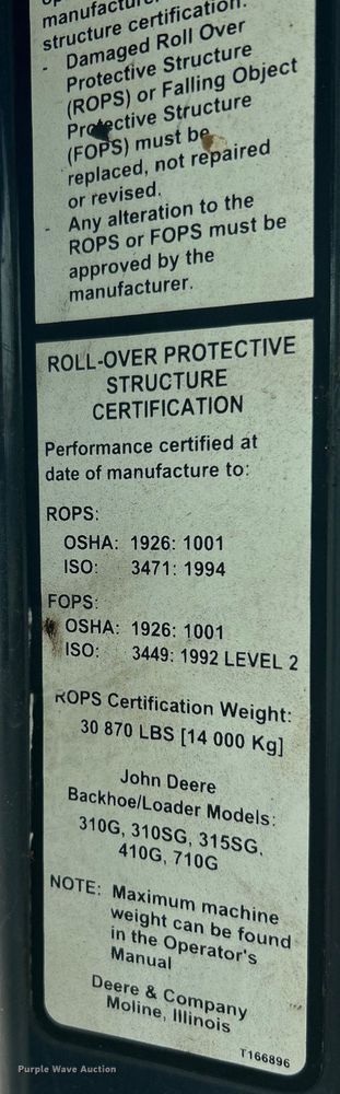 image for item EK3018 2005 John Deere  710G backhoe