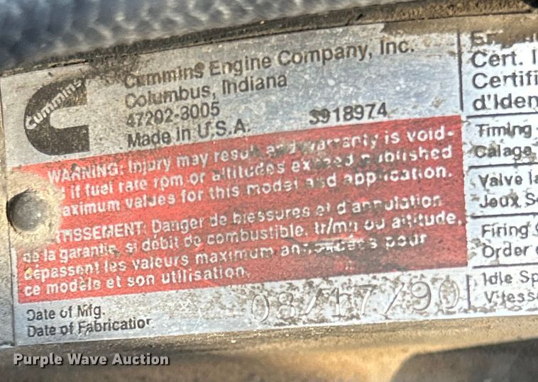 image for item EK5002 1990 Oshkosh water truck