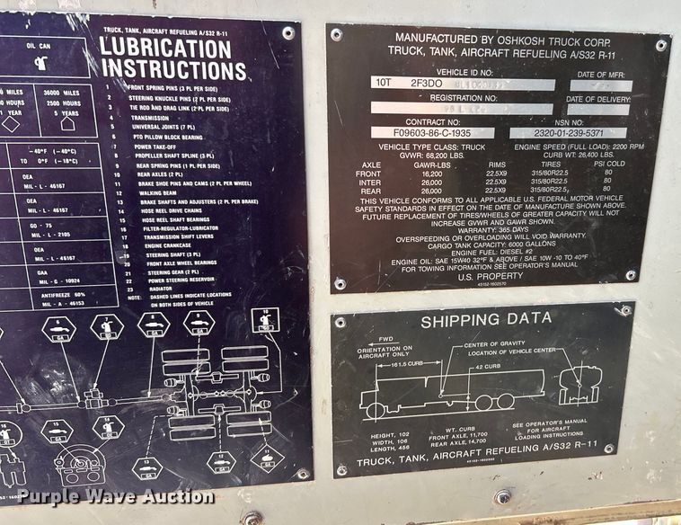 image for item EK5002 1990 Oshkosh water truck