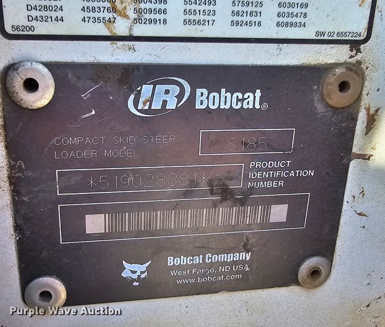 image for item EK6263 2002 Bobcat S185 skid steer loader