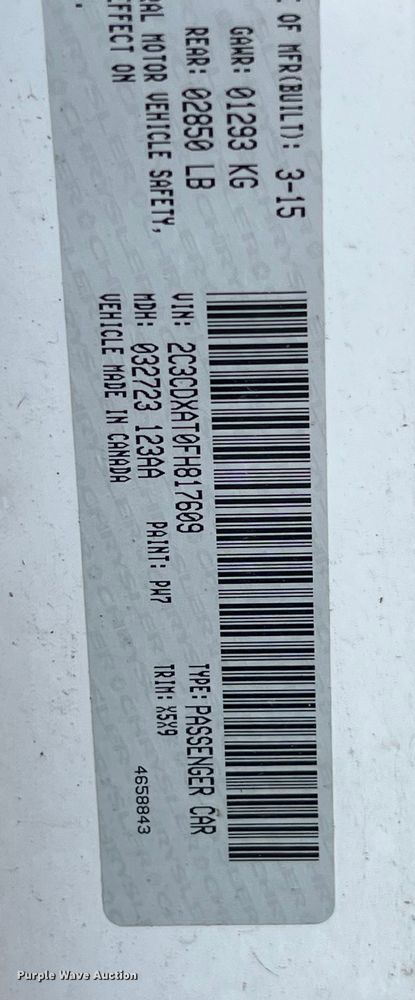 image for item LF9526 2015 Dodge Charger Police 