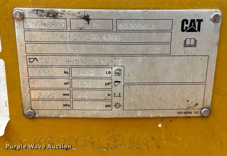 image for item LF9874 2001 Caterpillar  420D backhoe