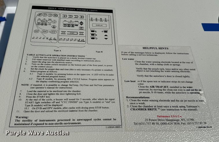 image for item LF9887 2013 Tuttnauer 2340EA autoclave-steam sterilizer