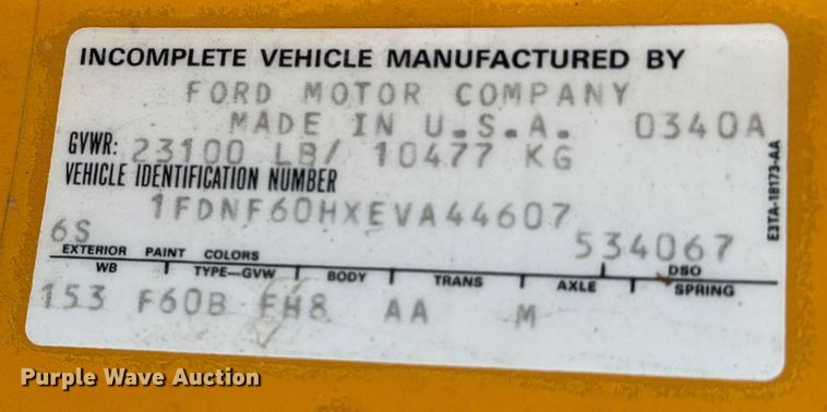 image for item LF9888 1984 Ford F600 dump truck