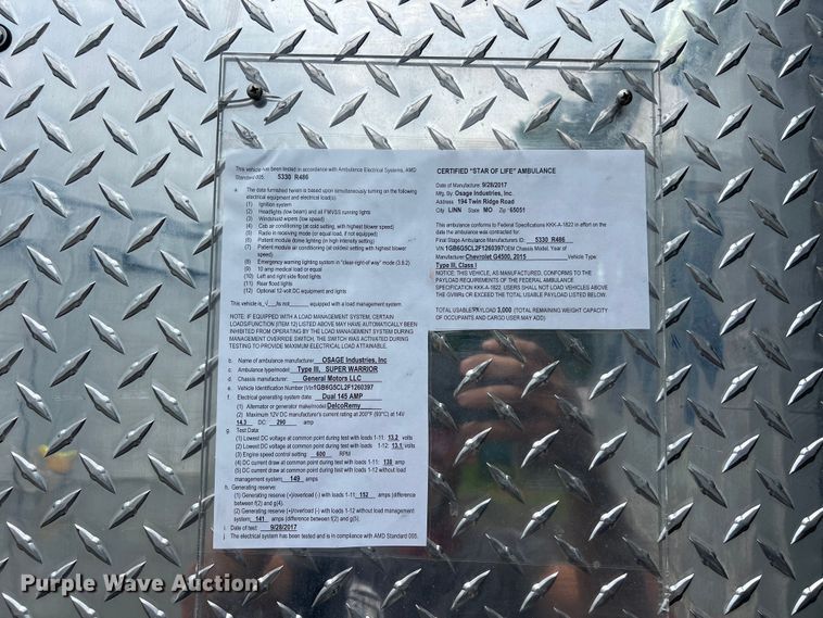 image for item LV9027 2015 Chevrolet  4500 ambulance