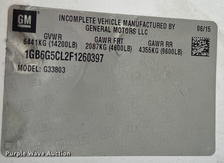 image for item LV9027 2015 Chevrolet  4500 ambulance