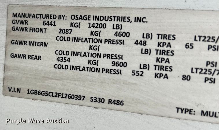 image for item LV9027 2015 Chevrolet  4500 ambulance