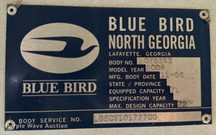 image for item NQ9690 2008 Blue Bird Vision school bus