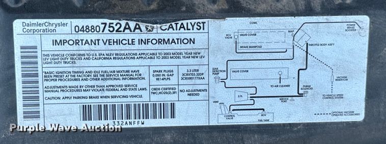image for item NQ9704 2003 Dodge Caravan van