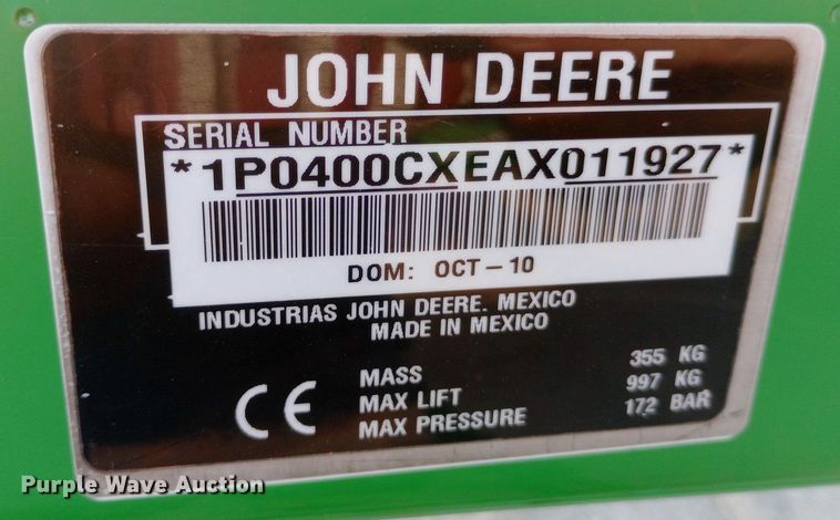 image for item NY9377 2011 John Deere 400CX loader