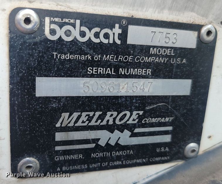 image for item OD9659 1992 Bobcat 7753 skid steer loader