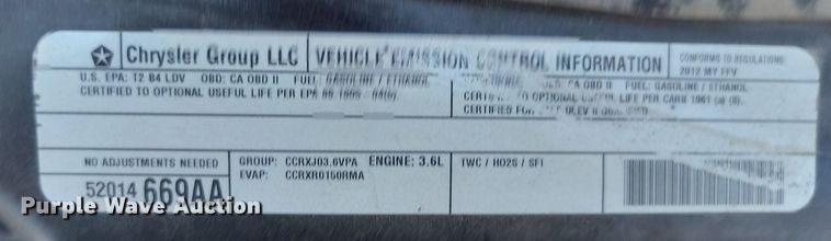 image for item OD9661 2012 Dodge Grand Caravan handicap accessible van