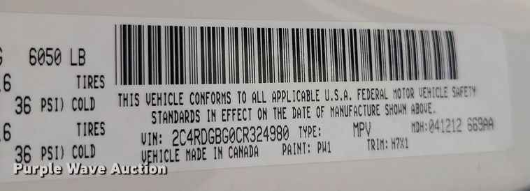 image for item OD9661 2012 Dodge Grand Caravan handicap accessible van