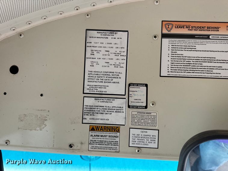 image for item OF9876 2009 IC Corporation  PB10500 school bus