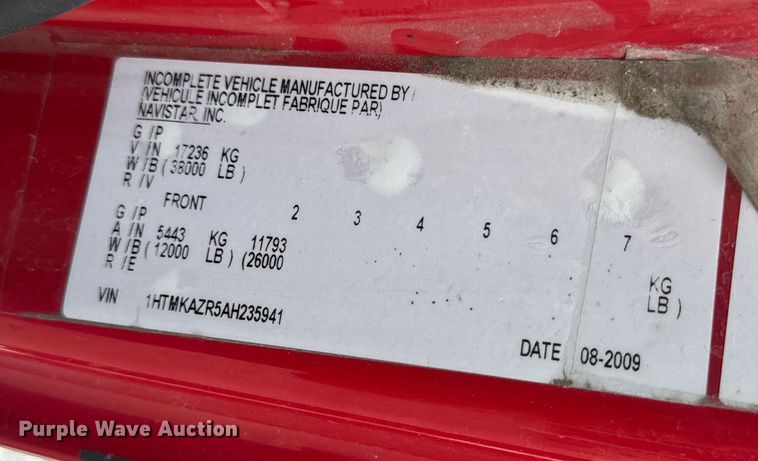 image for item OF9884 2010 International  4400 DuraStar pumper fire truck