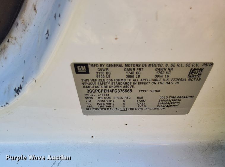 image for item OF9935 2015 Chevrolet  Silverado 1500 Crew Cab pickup truck