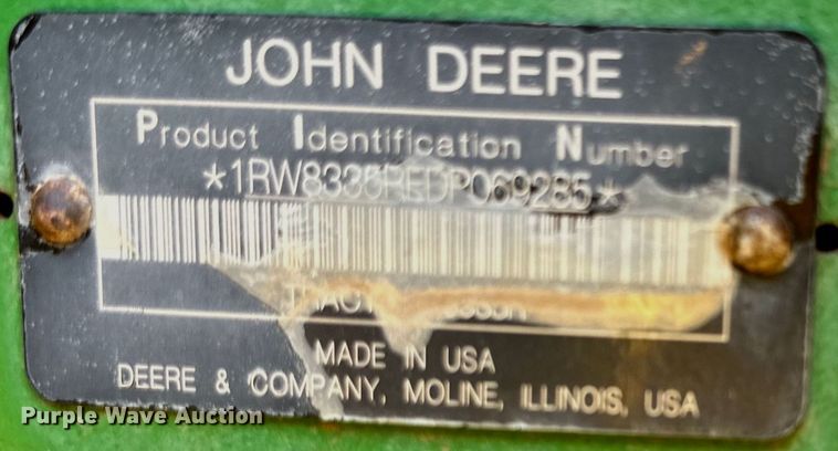 image for item DK6718 2013 John Deere 8335R MFWD tractor