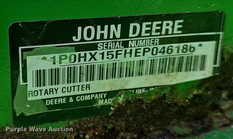 image for item DP6616 John Deere HX15 batwing rotary mower
