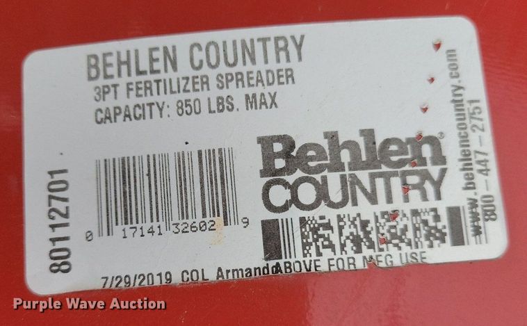 image for item DR4357 2019 Behlen Country spreader