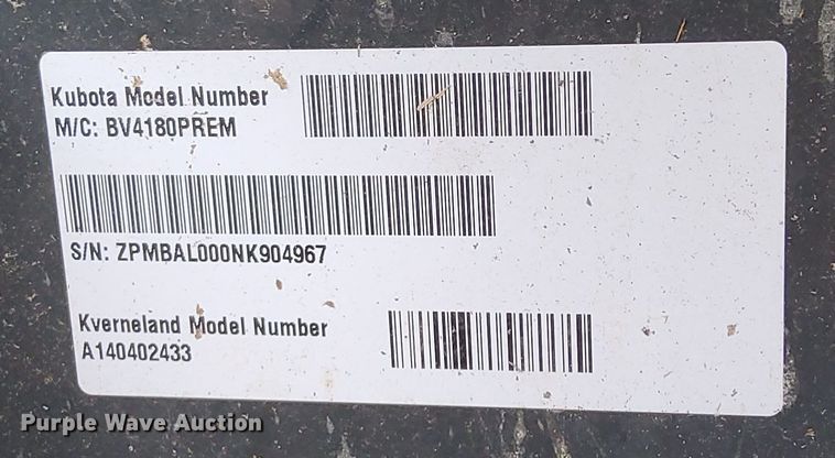 image for item DR4921 2022 Kubota  BV4180 round baler