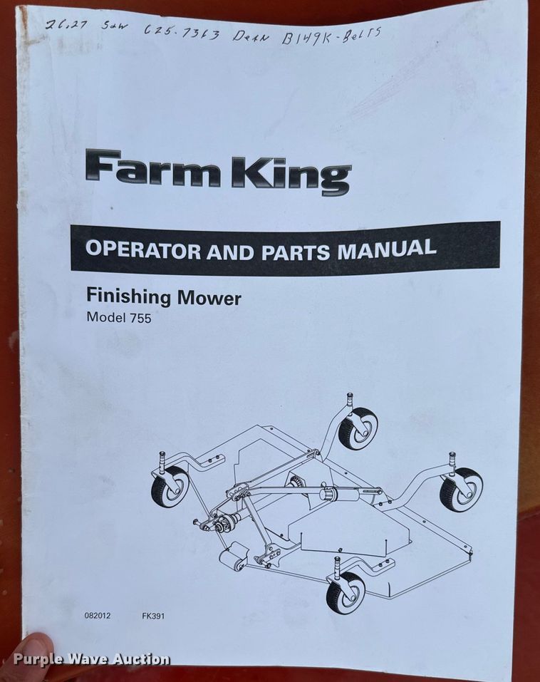 image for item DX3512 Farm King 755 finish mower