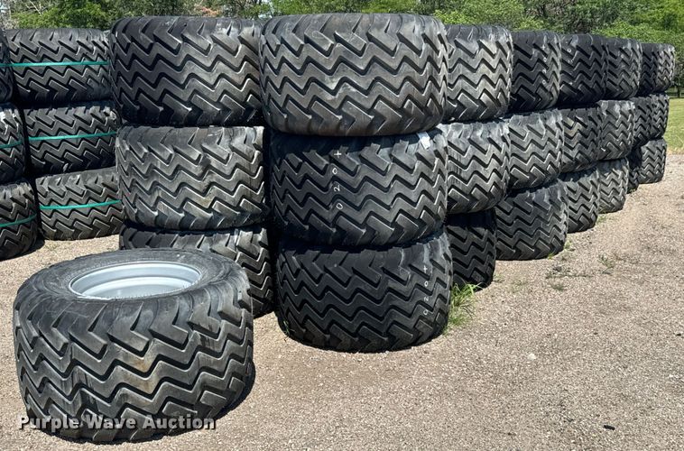 image for item MU9877 Approximately 43 Alliance 620/40R22.5 tires and wheels