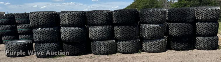 image for item MU9877 Approximately 43 Alliance 620/40R22.5 tires and wheels