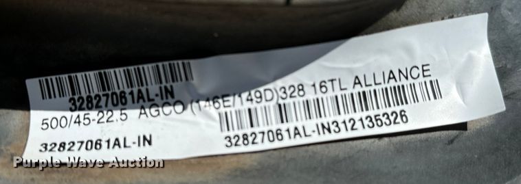 image for item MU9881 (57) Alliance Floatation 328 500/45-22.5 tires