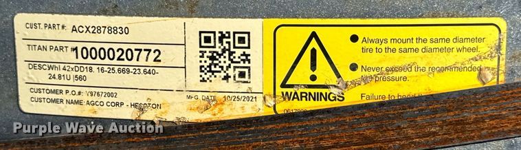 image for item MU9883 (44) Titan 42xDD18 combine wheels