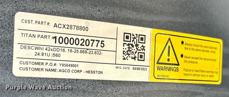 image for item MU9886 Approximately 64 Titan 42xDD16 combine wheels