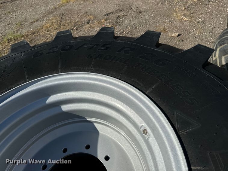 image for item MU9903 (2) Michelin MegaXBib 620/75R26 tires and wheels