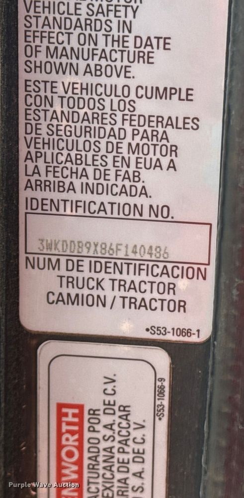 image for item DQ6887 2006 Kenworth T800 semi truck