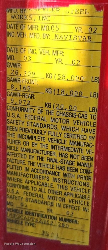 image for item DR8726 2002 International  2554 dump truck