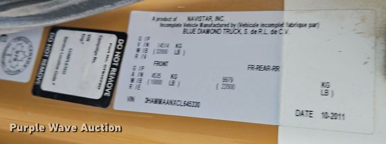 image for item DR8729 2012 International  DuraStar 4300 septic truck