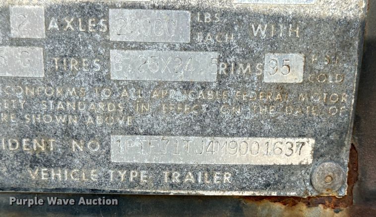 image for item DV5789 1991 Trailmobile  F71T-7UAI flatbed trailer