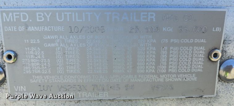 image for item DX1456 2007 Utility Trailer refrigerated van trailer