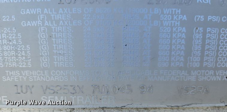 image for item DX1456 2007 Utility Trailer refrigerated van trailer