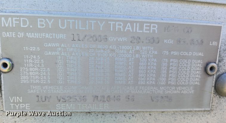 image for item DX1466 2007 Utility Trailer refrigerated van trailer