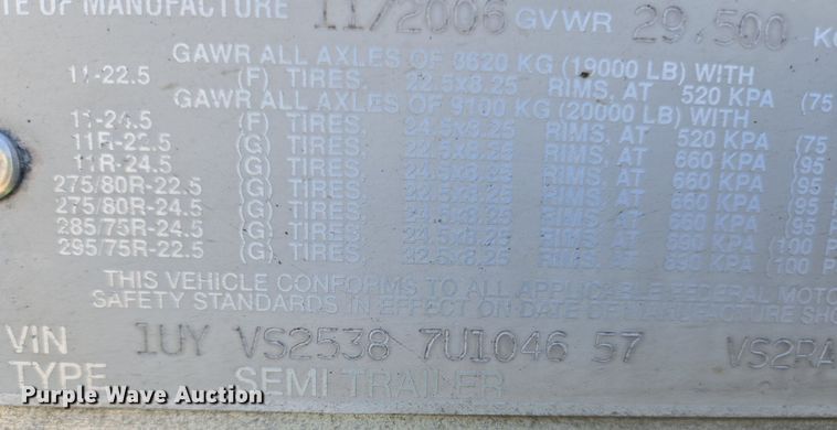 image for item DX1467 2007 Utility Trailer refrigerated van trailer 